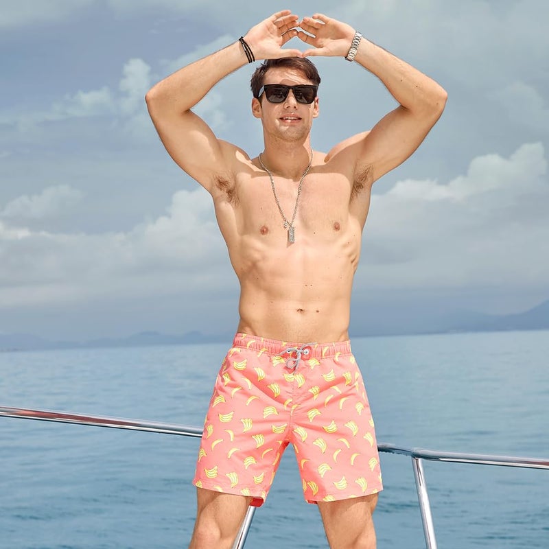 maamgic Mens Swim Trunks Quick Dry Swim Shorts with Mesh Lining Funny Swimwear Bathing Suits 7inch Banana Medium - Image 5